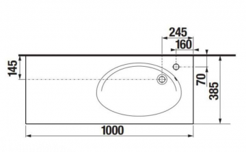 Раковина - столешница Roca ETNA 1000 мм., белая  (7.3270.0.900.0)