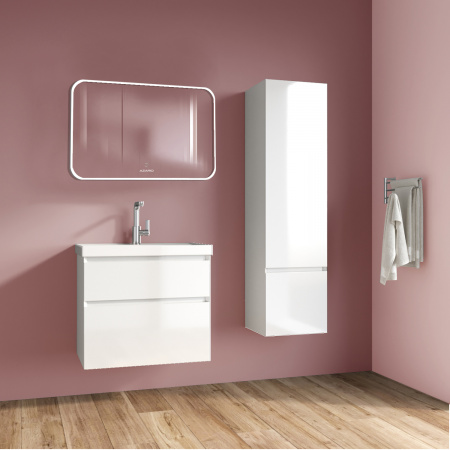 Комплект тумба Azario Velluto 80 800х450х660 подвесная, с раковиной Slim 80, белый матовый (CS00088603)