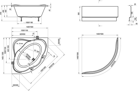 Ванна акриловая Ravak NEW DAY 150x150 белая