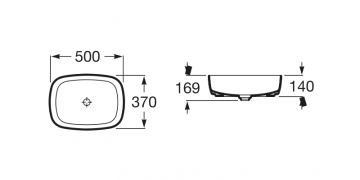 Раковина Roca INSPIRA SOFT 500х370х140 мм, белая (7.3275.0.000.0)