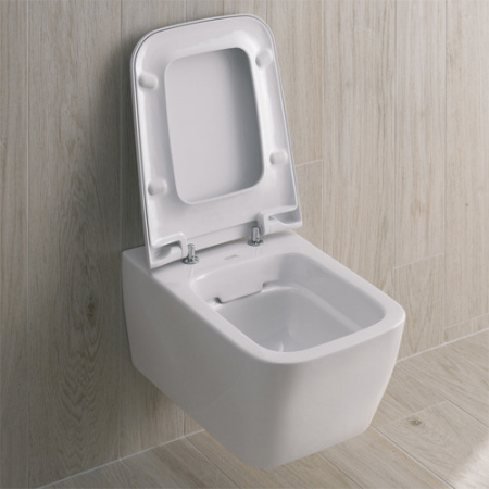 Унитаз подвесной Geberit iCon Square вертикальный смыв, закрытая форма, Rimfree (201950000)