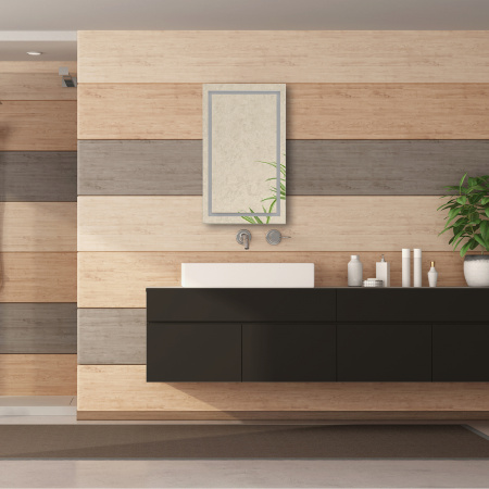Зеркало-шкаф AZARIO Hamburg-BLACK 462х148х762 с подсветкой, механический выключатель, черный (LED-00002669)