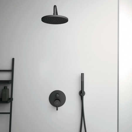Комплект верхнего и ручного душа Ideal Standard Ideal Rain Silk Black, черный матовый (BD389XG)