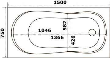 Ванна акриловая Azario Тенза 150х75 (ТНВ0101)