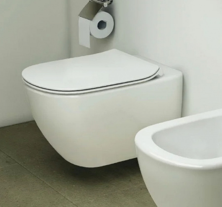 Комплект унитаза с инсталляцией Ideal Standard Tesi Aqua Blade с сиденьем Микролифт и Черной матовой клавишей смыва (T3868V1/115A6)