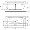 Ванна акриловая Ideal Standard i.life 1700х750х450 пристенная, встраиваемая (T476301)