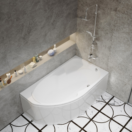 Акриловая ванна DIWO Сочи R 170x95 см, угловая, с каркасом, асимметричная