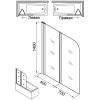 Шторка для ванны Azario MERRIT 1100(700+400)х1400 прозрачное стекло 6 мм, покрытие EASY CLEAN, цвет профиля серебро (AZ-NF6221 1100)
