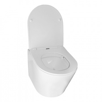Унитаз подвесной Azario Atrio 490x365x360 безободковый, с сиденьем микролифт, белый (AZ-2330)