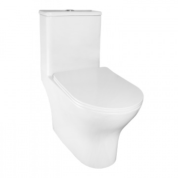 Унитаз-моноблок AZARIO Terni 670x350x760 слив "Торнадо", быстросъемное сиденье микролифт (AZ-8618T)