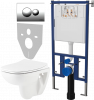 Комплект Унитаз подвесной Seramiksan Petite + Крышка AG50006 с микролифтом + Инсталляция DIWO + Кнопка 7312 хром