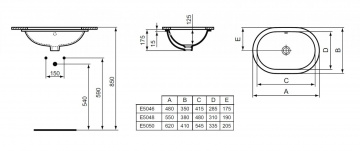 Раковина Ideal Standard CONNECT 55х38 см., белая (E504801)