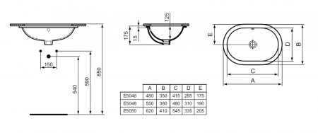 Раковина Ideal Standard CONNECT 55х38 см., белая (E504801)