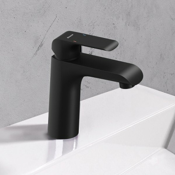 Смеситель для раковины Ravak Flat FL 013.20 с донным клапаном, керамический картидж, черный матовый (X070172)