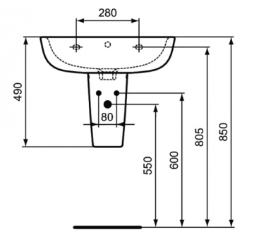 Раковина Ideal Standard ESEDRA 60 см., белая (T279801)