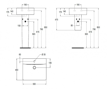 Раковина Ideal Standard CONNECT CUBE 50 см, белая (E788401)