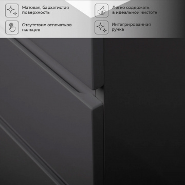 Комплект тумба Итана Sky 100 (1001х451х520) подвесная, с раковиной Clarissa 100, графит (CS00092165)