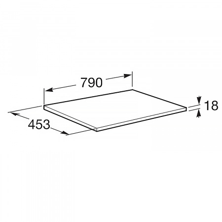 Столешница под раковину Roca Ona 79x45x18 800мм серый матовый (A857618510)