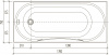 Акриловая ванна STWORKI Хальмстад 170x75 см, с каркасом