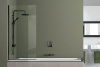 Шторка для ванны Azario MERRIT 800х1400, прозрачное стекло 6 мм, покрытие EASY CLEAN, цвет профиля черный (AZ-NF6211-1 800 BLACK)