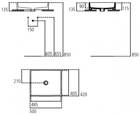 Раковина Ideal Standard STRADA 50х42 см, накладная, белая (K077601)