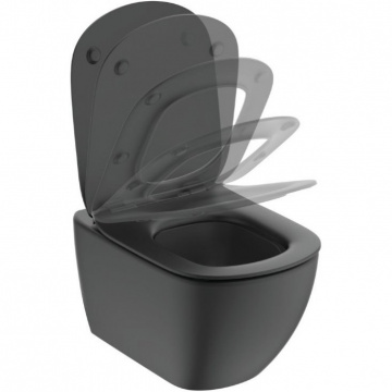 Унитаз подвесной  Ideal Standard Tesi без сиденья, черный матовый (T0079V3)