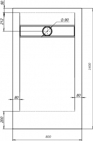 Поддон для душа STWORKI Эстерсунд 140x80 белый камень, с сифоном