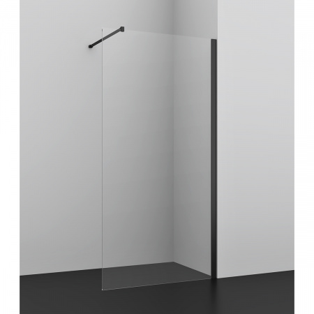 Душевое ограждение AZARIO FELTON 120х200 walk-in, прозрачное cтекло 8 мм с покрытием easy clean, черный матовый профиль (AZ-151S 120)
