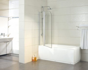 Шторка для ванны Azario MERRIT 1100(700+400)х1400 прозрачное стекло 6 мм, покрытие EASY CLEAN, цвет профиля серебро (AZ-NF6221 1100)