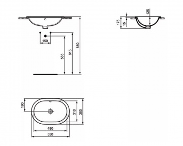 Раковина Ideal Standard Connect 550х380, белая (E504701)