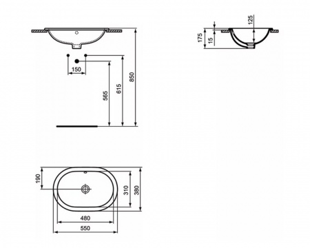 Раковина Ideal Standard Connect 550х380, белая (E504701)