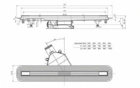 Душевой лоток Bettoserb Advanced Slim 950 13600036