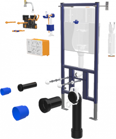 Комплект Унитаз подвесной Seramiksan Petite + Крышка AG50006 с микролифтом + Инсталляция DIWO + Кнопка 7320 белая