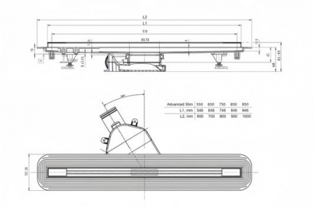 Душевой лоток Bettoserb Advanced Slim 850 13600035