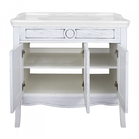 Комплект Тумба Azario CAROLINA 100 1000х880х500 патина, с раковиной Artdeco 100 (Kale) белый/черный (CS00090677)