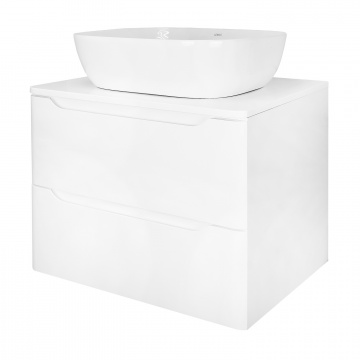 Тумба Azario LOTOS 60/2 600х460х500 подвесная, без раковины, белый глянцевый (CS00084142)