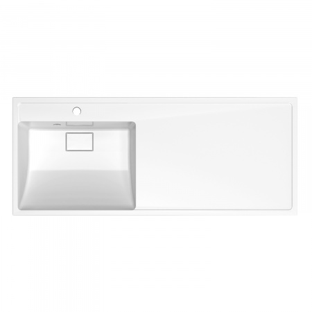 Раковина Azario Paola Magenta 1200 L левосторонняя, литьевой мрамор, белый (CS00078451)