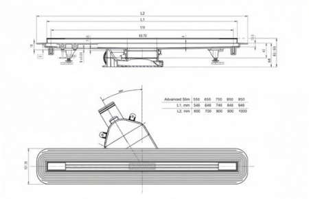 Душевой лоток Bettoserb Advanced Slim 550 13600032