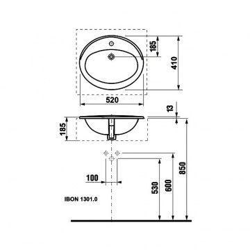 Раковина Roca ADORA 520x410х185 мм., белая (7.3272.0.400.0)