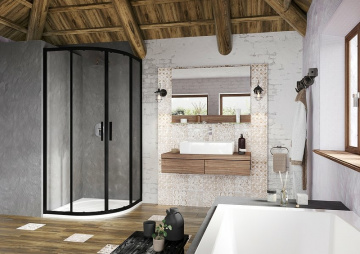 Душевой уголок Ravak Blix BLSCP4-90 90x90 стекло Transparent, профиль Черный (X3BM70300Z1)