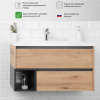 Крмплект тумба Итана Amelia 90 902х480х490 подвесная, с раковиной Alisa 90 Дуб Эвок Прибрежный (CS00092161)