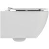Унитаз подвесной Ideal Standard TESI Rimless+ 365х535х400 безободковый, с сиденьем и крышкой микролифт (T536001)