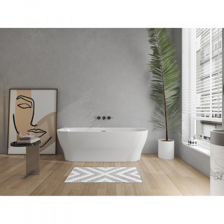 Ванна акриловая Azario OLEAN 1800x750x580 пристенная, в комплекте с сифоном и металлической рамой (OLE18075)