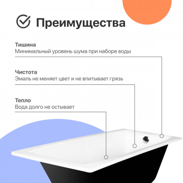Чугунная ванна DIWO Архангельск 150x70 см, с ножками