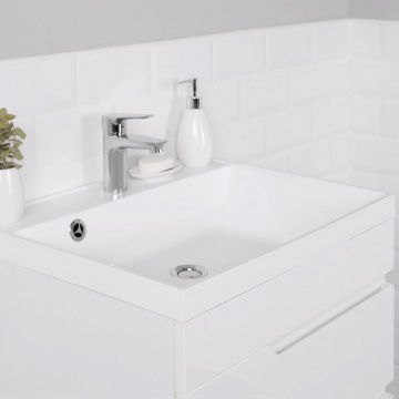 Комплект тумба Итана Alexa 60 (600х450х560) подвесная, с раковиной Clarissa 60, белый глянец (CS00084824)