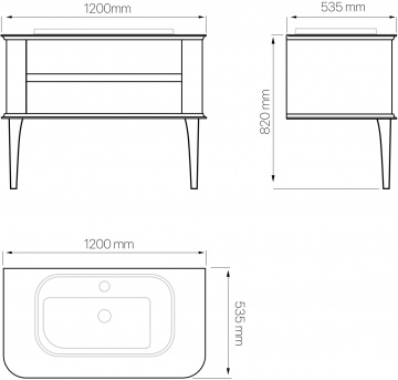 Тумба с раковиной STWORKI Pier, 120 anthracite