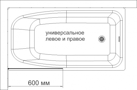 Шторка на ванну DIWO Ростов 4GW011 неподвижная, 60x150, черная матовая
