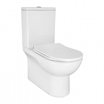 Унитаз-компакт AZARIO Ambra 645x370x815 напольный, безободковый, в комплекте сиденьем микролифт (AZ-848)