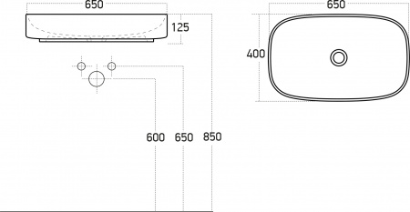 Тумба с раковиной STWORKI Молде, 95 антрацит, со столешницей, раковина STWORKI Молде черная матовая