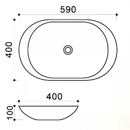 Раковина Azario 59х40х10, накладная, белая (AZ-4542)